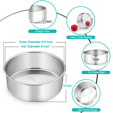 TeamFar stainless steel cake pan with leakproof design for clean baking.