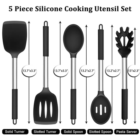 TeamFar utensils with stainless steel handles offer comfortable, non-slip grip.