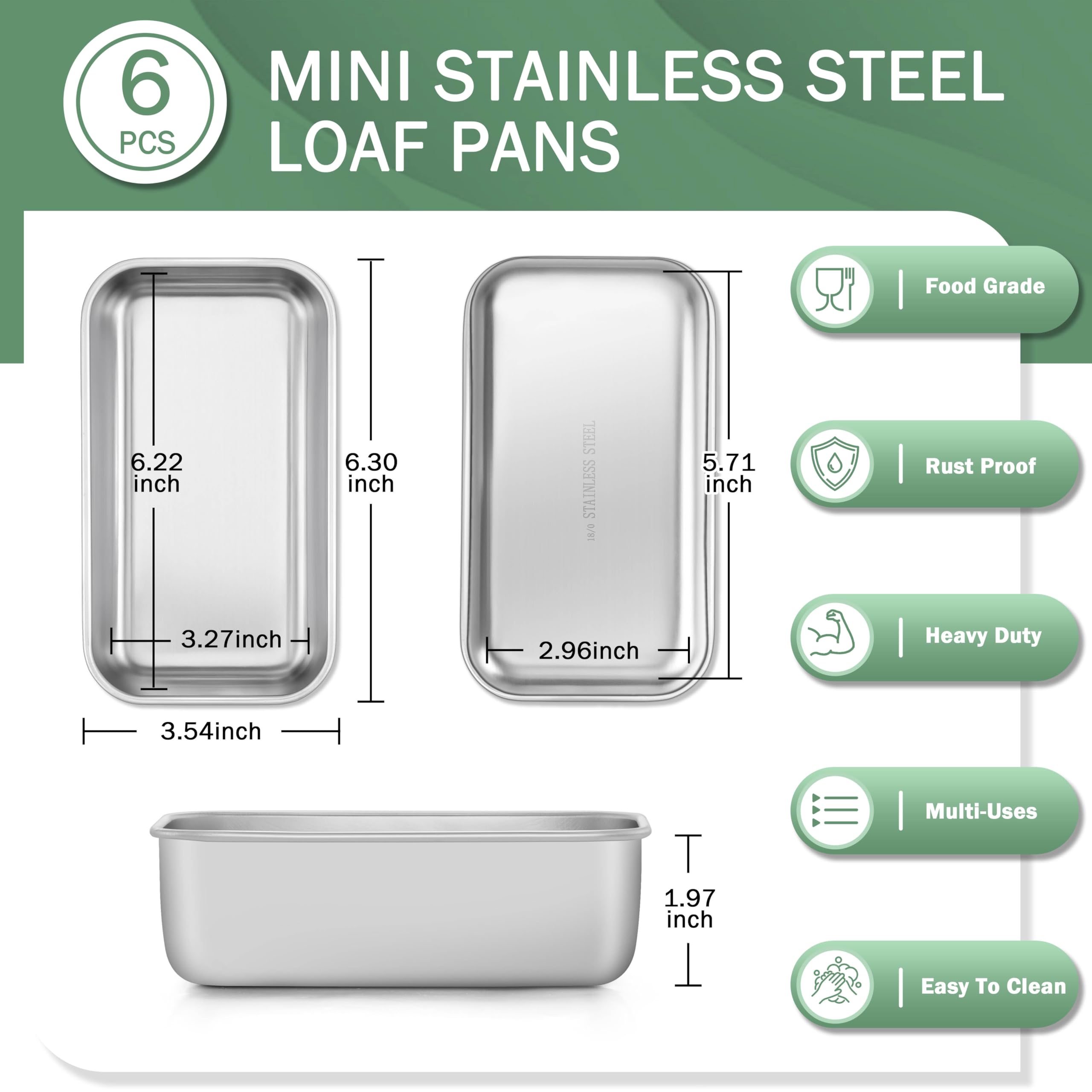 TeamFar stainless steel pans closeup highlighting durable, toxin-free baking.