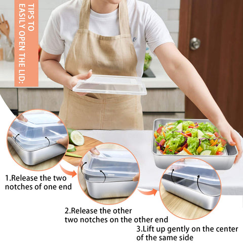 TeamFar stainless steel square bake pan for even heating.