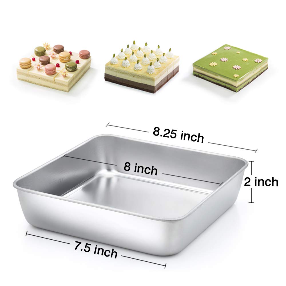 TeamFar stainless steel square pan provides a non-toxic, durable baking surface
