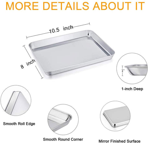 TeamFar stainless steel trays with mirror finish prevent sticking during baking.