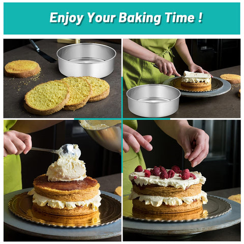 TeamFar two-piece cake pan set ideal for layered desserts.