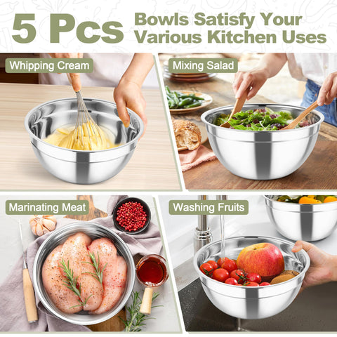 TeamFar bowls suitable for salad prep, marinating, washing, and storage.