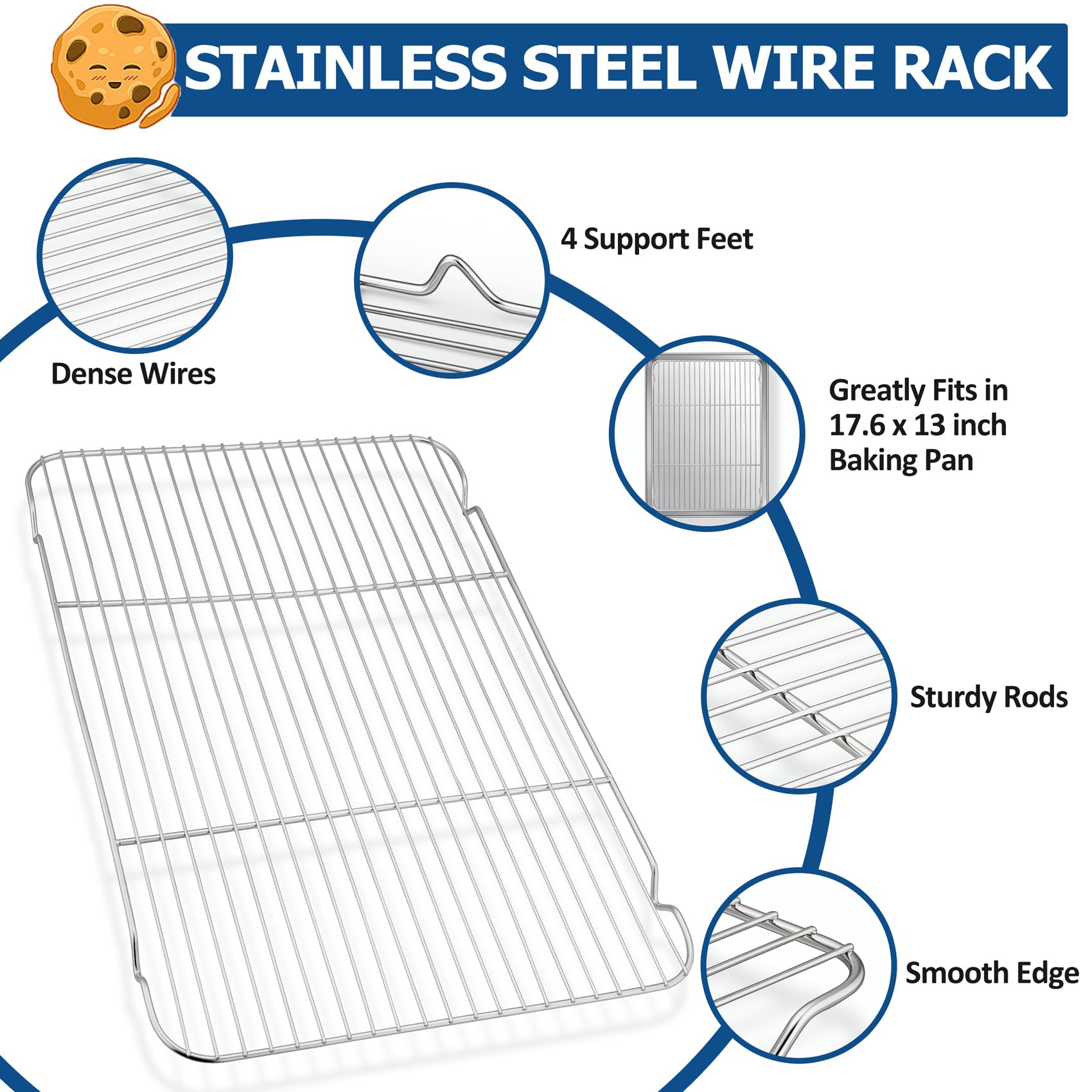 TeamFar welded rack provides sturdy support for heavy foods.