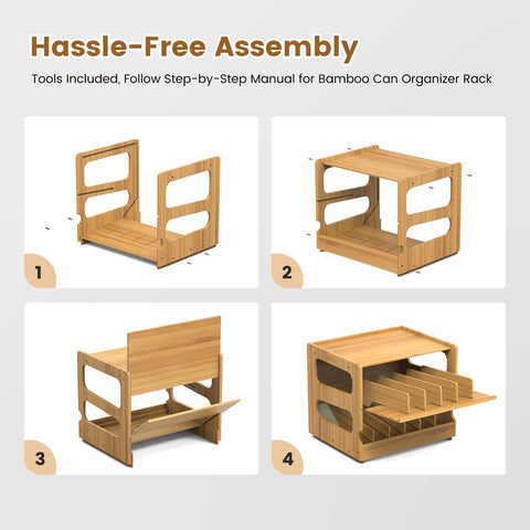 Teamkio stackable bamboo rack expands pantry capacity when needed