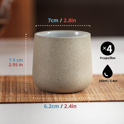 Flat-bottom design aids stable placement and comfortable grip during tea service.