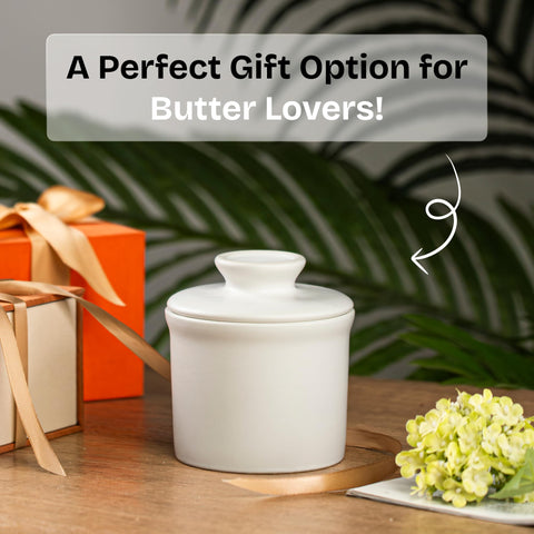 Teapeak butter crock two-piece design for easy serving and cleaning
