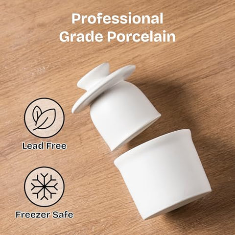 Teapeak butter crock interior fill line for daily freshness maintenance