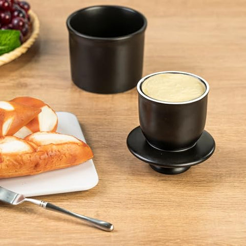 Teapeak butter crock water fill line shows seal for freshness.