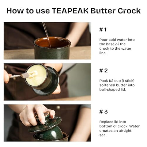 Teapeak butter keeper 6.5oz capacity for family portions