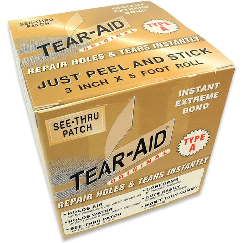 TEAR-AID Type A patch kit includes prep pads ready for fast repairs.