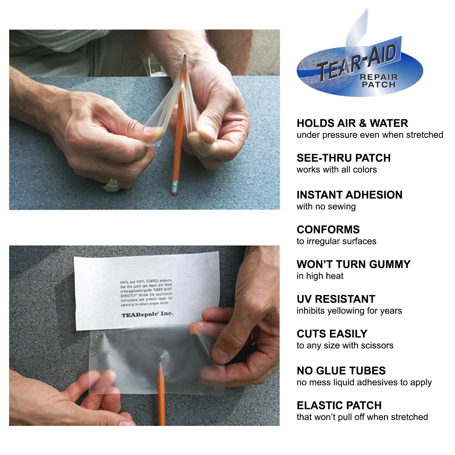TEAR-AID Type B instruction sheet guides easy patching