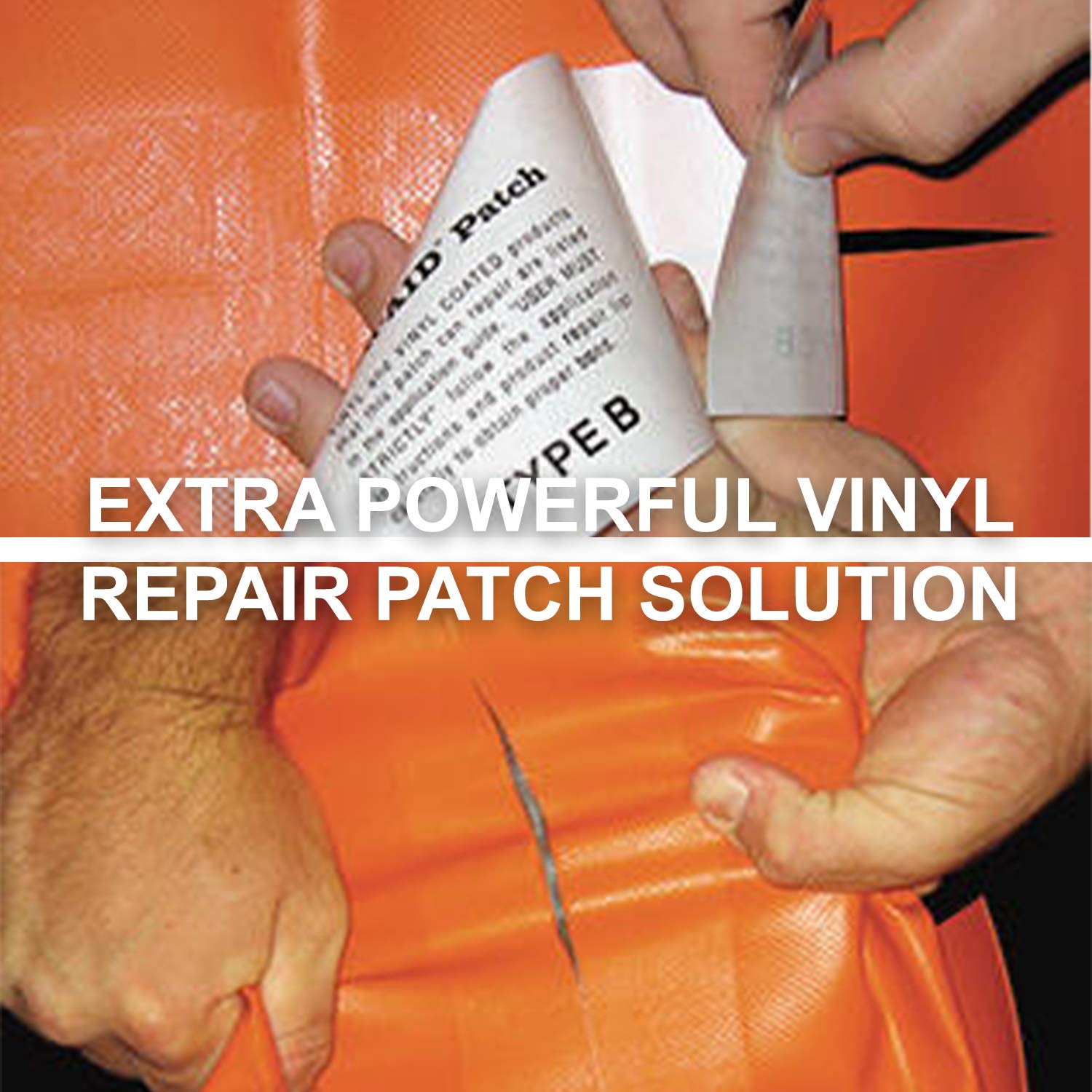 TEAR-AID Type B UV resistant patch is clear and unobtrusive