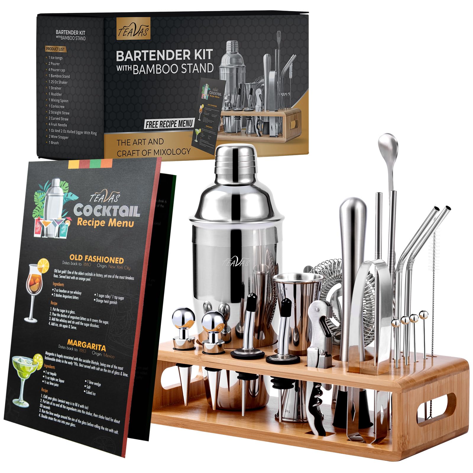 TEAVAS Mixology Bartender Kit shaker for professional-quality cocktails at home