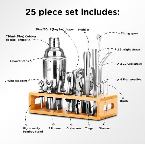 TEAVAS Mixology Bartender Kit jigger and strainer provide precise pours and clean finish
