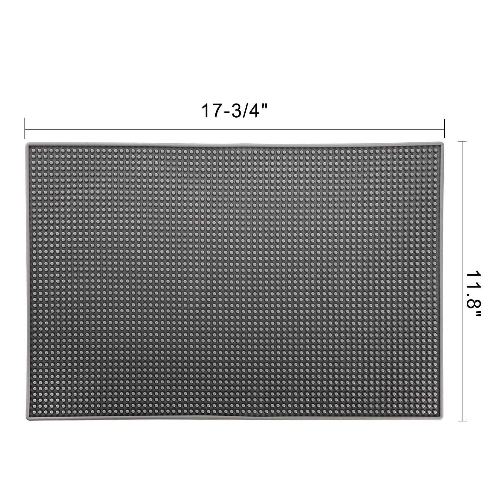 Tebery bar mat with bristled surface promotes fast air-drying of glasses.