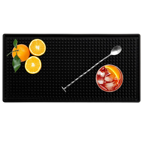 Tebery bar mats protect countertops from spills while stabilizing glassware.