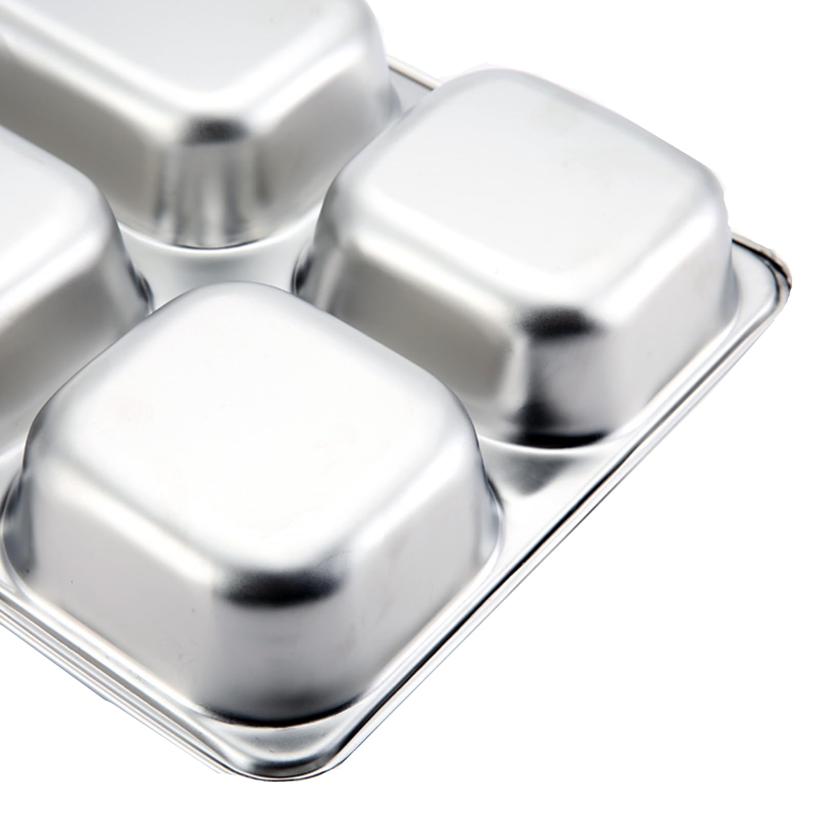 Tebery dishwasher-safe divided plate in sleek stainless steel.