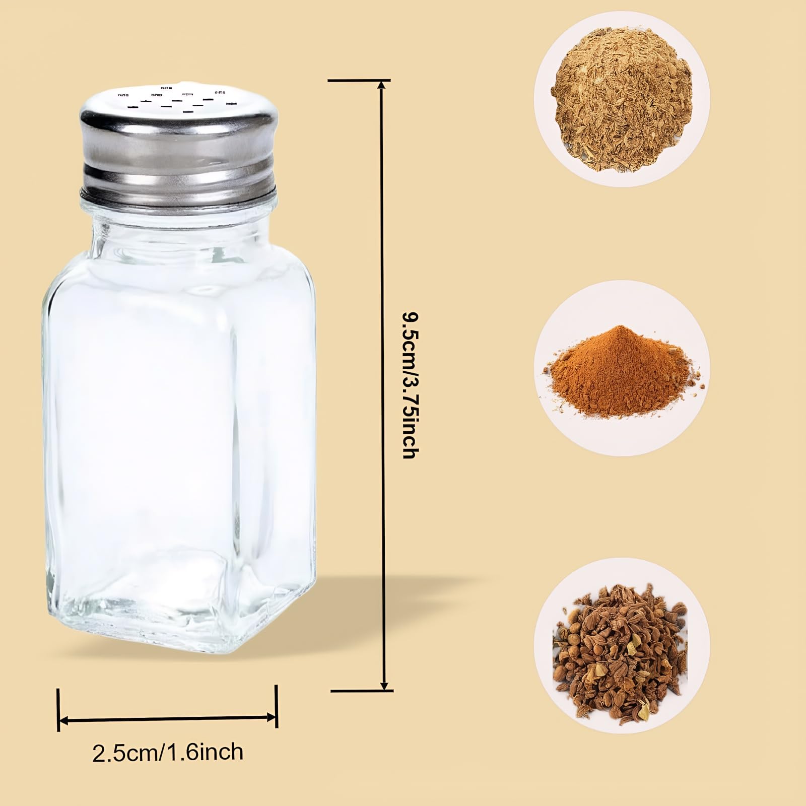 Tebery shakers show wide opening for mess-free refills