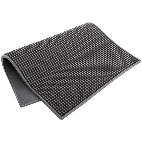 Tebery grey bar mat shields counters from cup rings and drips.