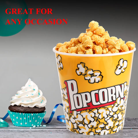 Tebery 7x7 popcorn bucket in use during a family movie night