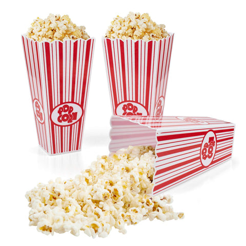 Tebery durable plastic popcorn boxes built for reuse and long-term use.