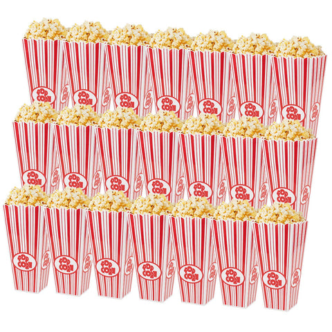 Tebery open-top popcorn boxes designed for easy serving during movie night.