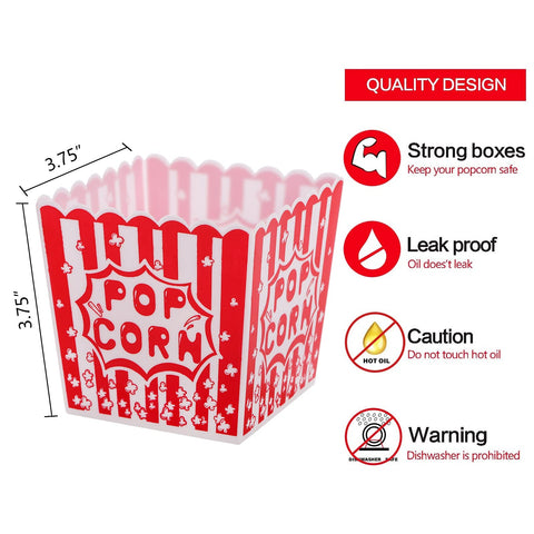 Tebery open-top popcorn boxes design for easy filling and serving