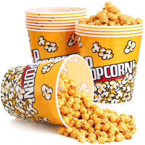 Tebery 12-pack popcorn buckets ready for sharing during movie night