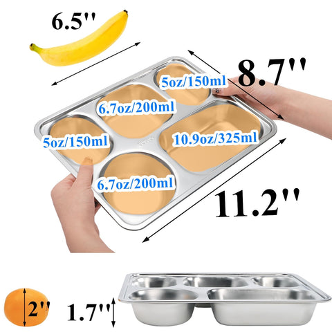 Tebery rectangular divided plate keeps main and side dishes separate.