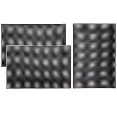Tebery rubber bar mat grey 3-pack protecting counters and aiding drying.