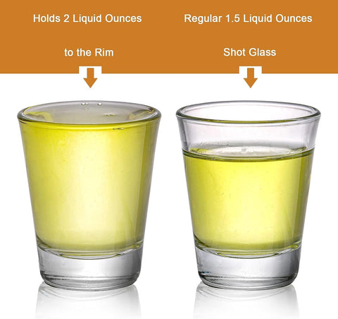 Tebery 60 ml glasses with balanced bases prevent tipping.