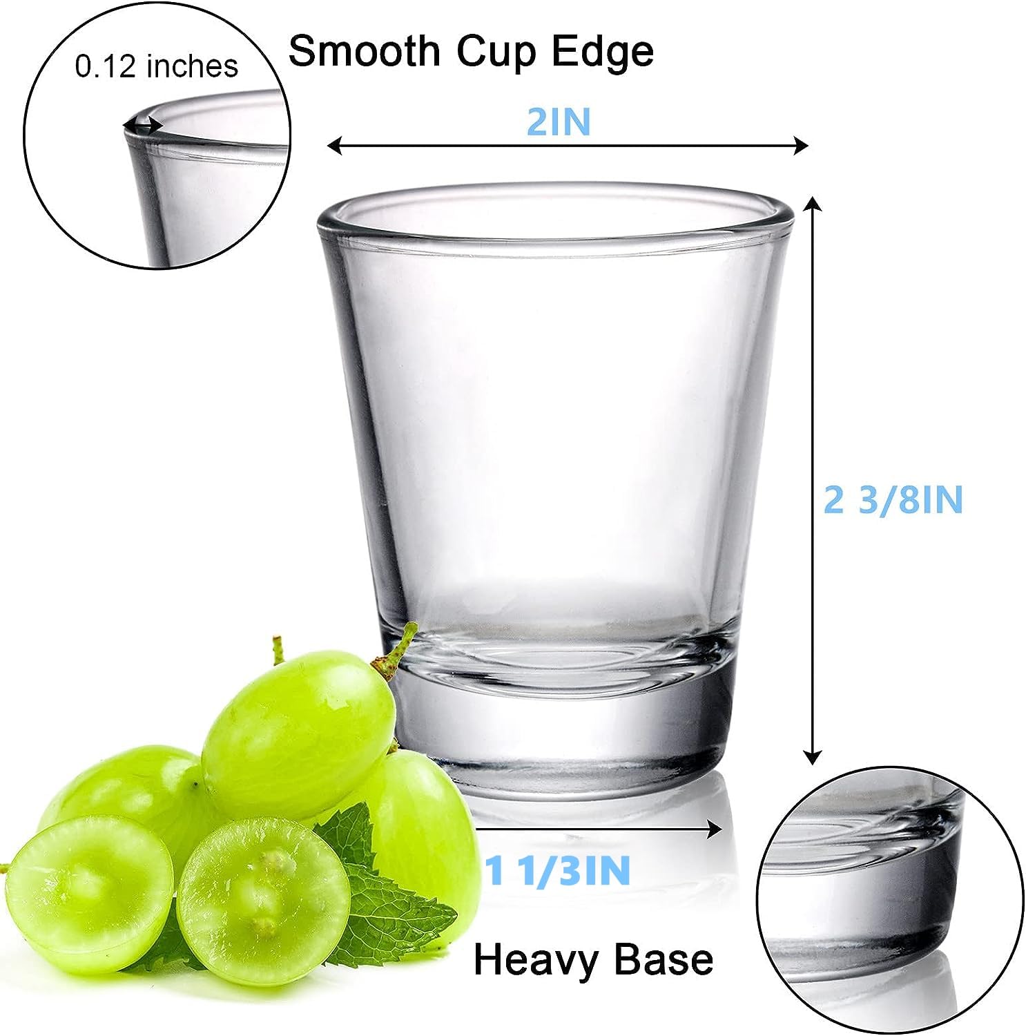 Tebery clear shot glass set for vodka and tequila tasting.
