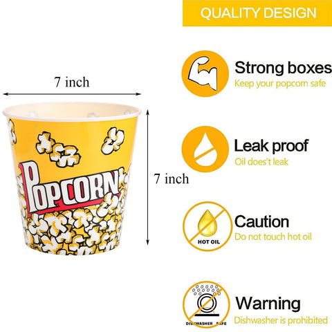 Tebery stackable popcorn buckets demonstrate space-saving design for gatherings