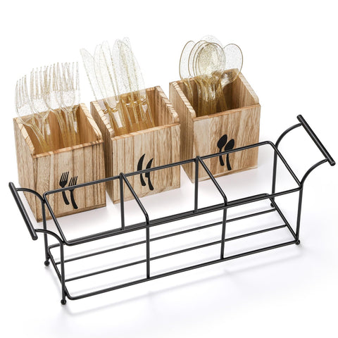 Tebery utensil holder with a handle for easy portability.