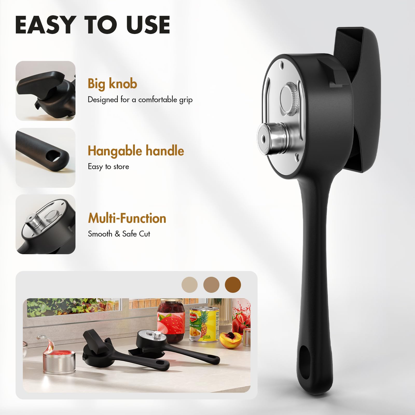 Tebrvnix manual bottle opener lid remover demonstrates quick bottle access.