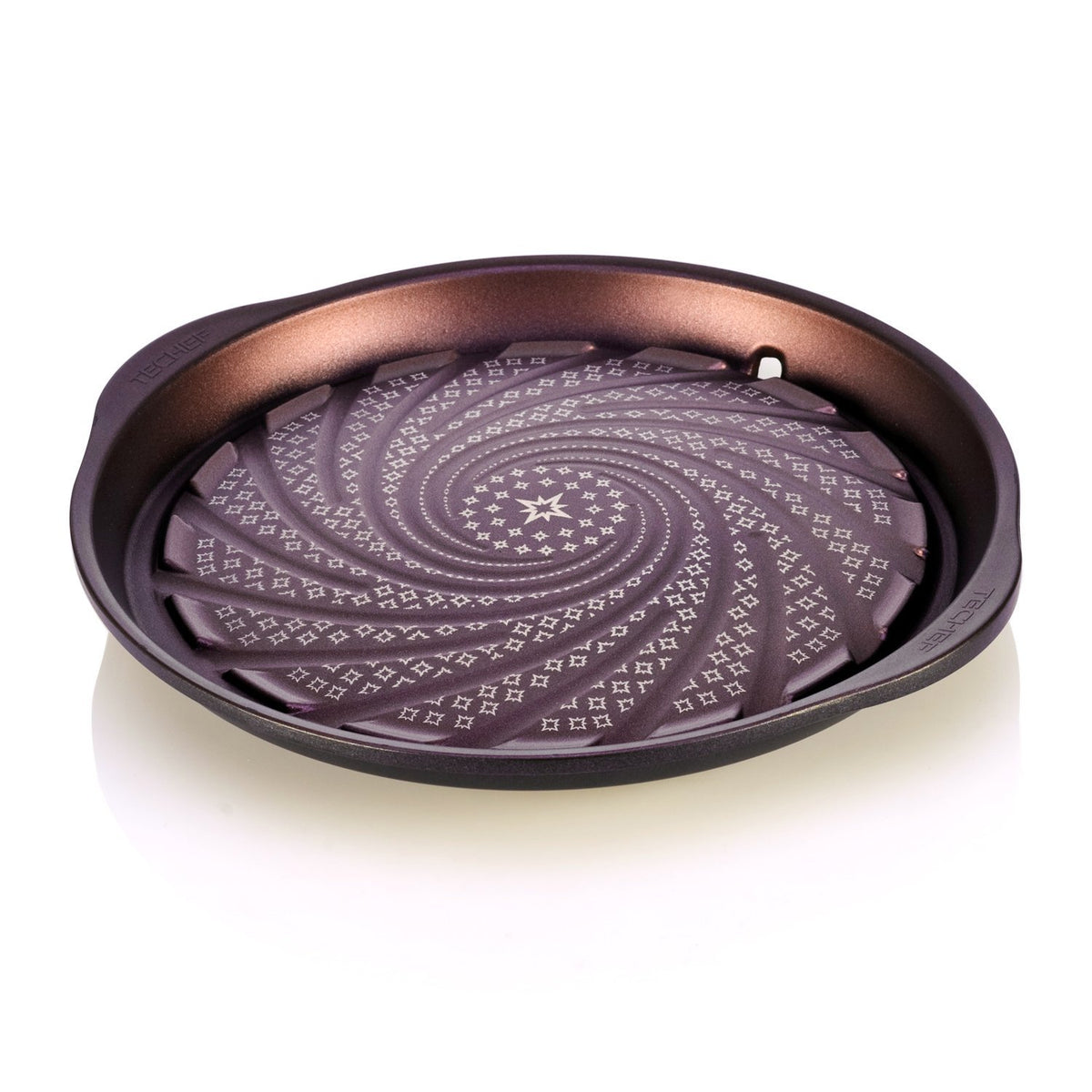 TECHEF KBBQ grill pan shows cast aluminum construction for even searing.