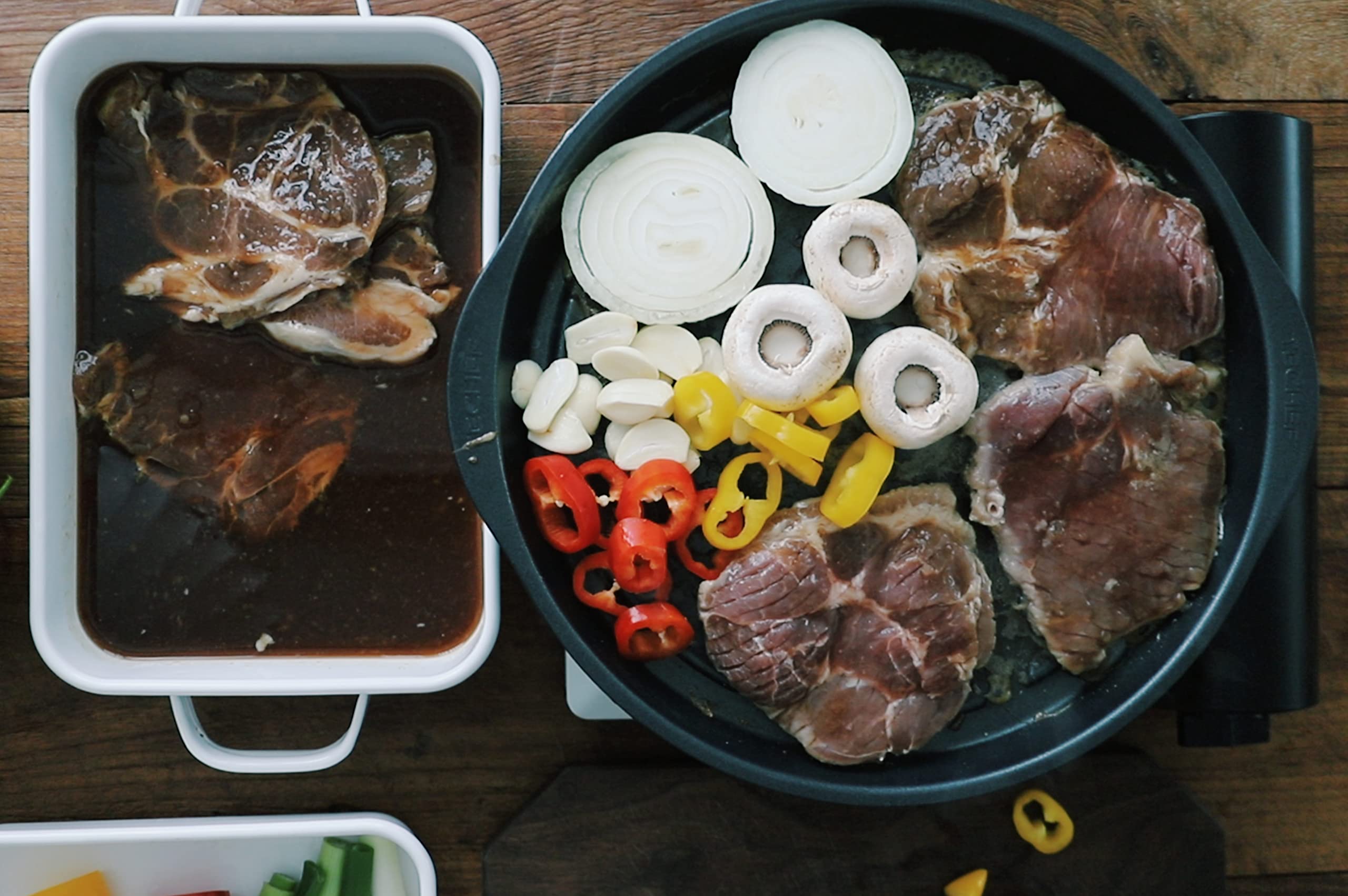 TECHEF KBBQ grill pan with multi-layer nonstick coating for easy release.