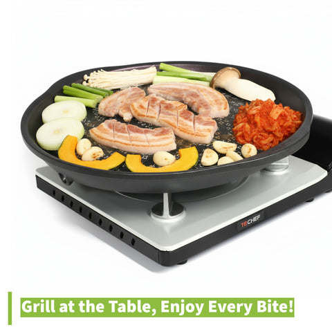 TECHEF Korean BBQ grill pan with nonstick coating for easy release