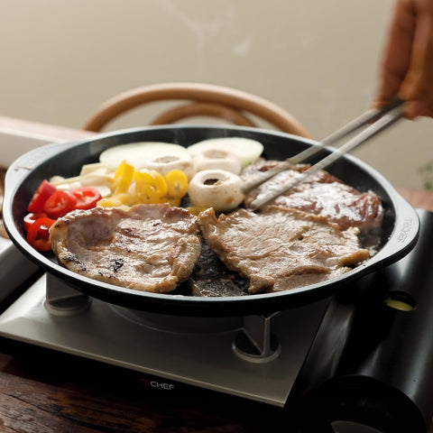 TECHEF nonstick grill surface for easy food release and quick cleanup