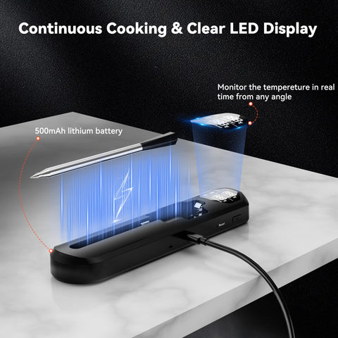 TechRise IP67 waterproof probe is dishwasher-safe for easy cleanup.