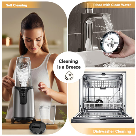 Self cleaning and dishwasher safe cups and lids for easy cleanup