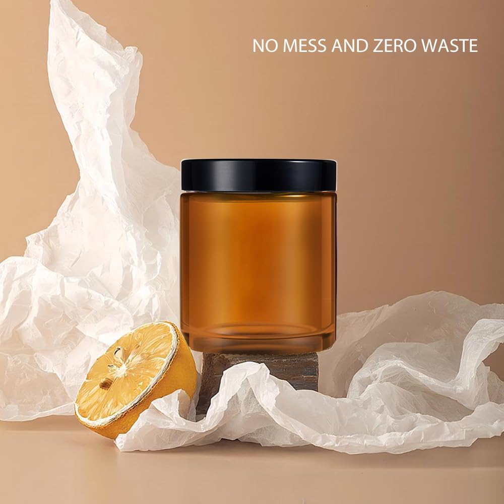 Tecohouse amber glass jar set for easy DIY storage and gifting