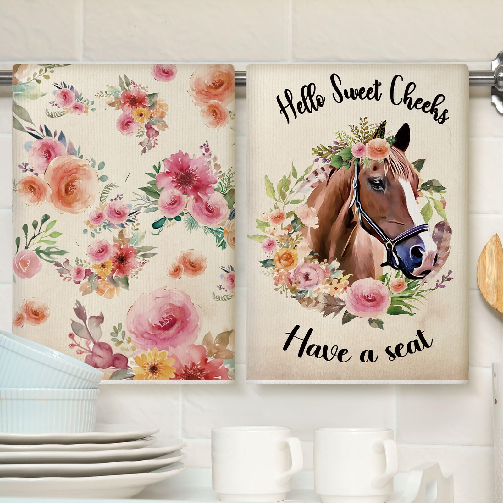 TecUnite horse towel whimsical graphics; playful yet practical for spills.