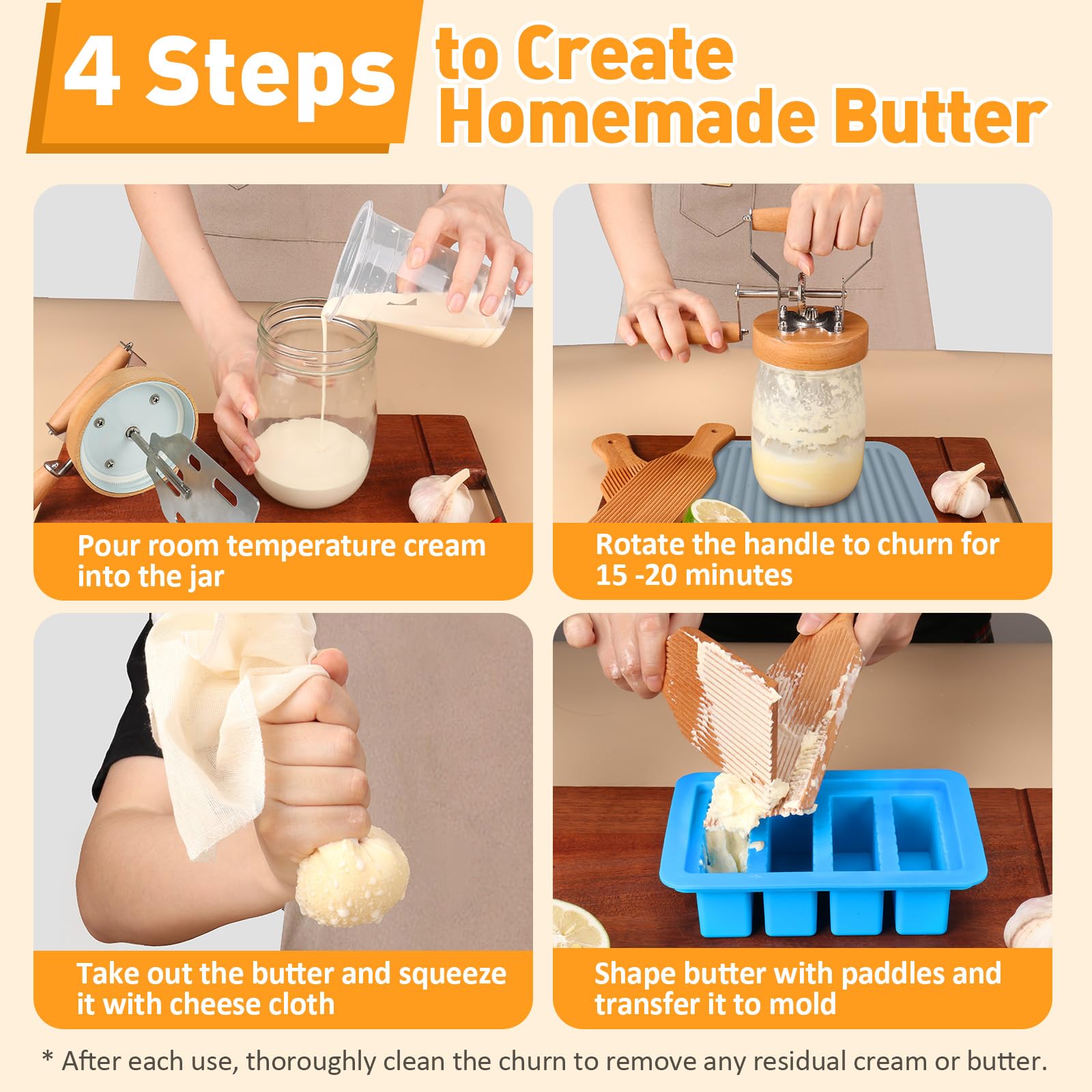 TeeMars Anti-slip Mat keeps the churn setup stable on countertops.