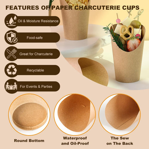 Teemumu durable paper charcuterie cups withstand toppings