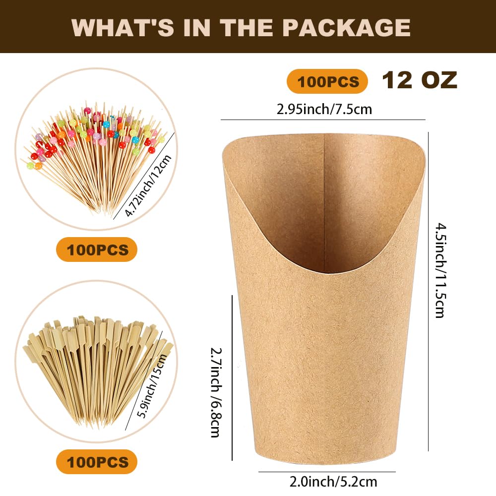 Teemumu fries cup in brown kraft for easy snack presentation