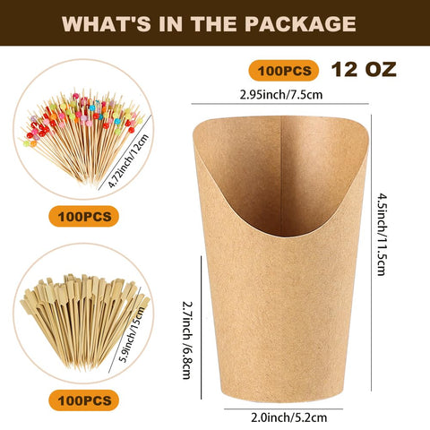 Teemumu fries cup in brown kraft for easy snack presentation