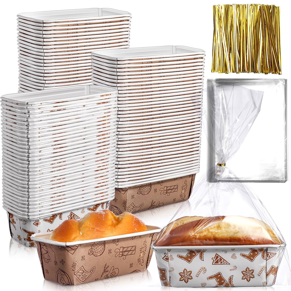Teenyyou Christmas paper loaf pan patterns for festive baking and easy serving